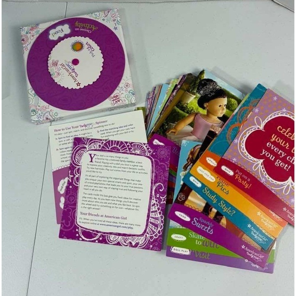 American Girl Truly Me Activity Spinner Set Cards‎ Game Complete Play Kit
